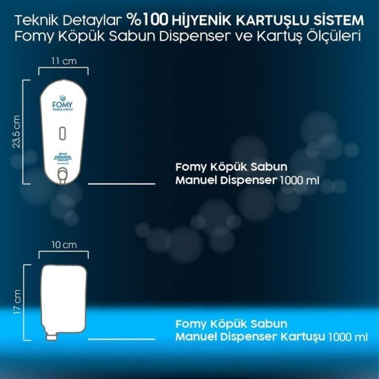FOMY Köpük Sabun Gri Dispenser 1000 ml 10'lu koli