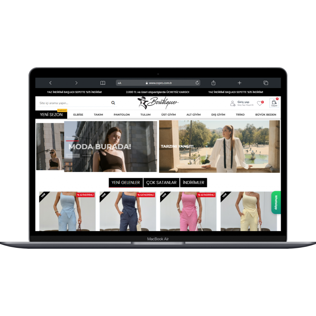  Butik ve Aksesuar E-Ticaret Sitesi