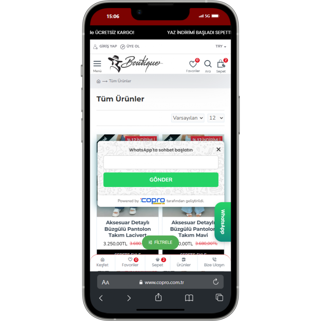  Butik ve Aksesuar E-Ticaret Sitesi