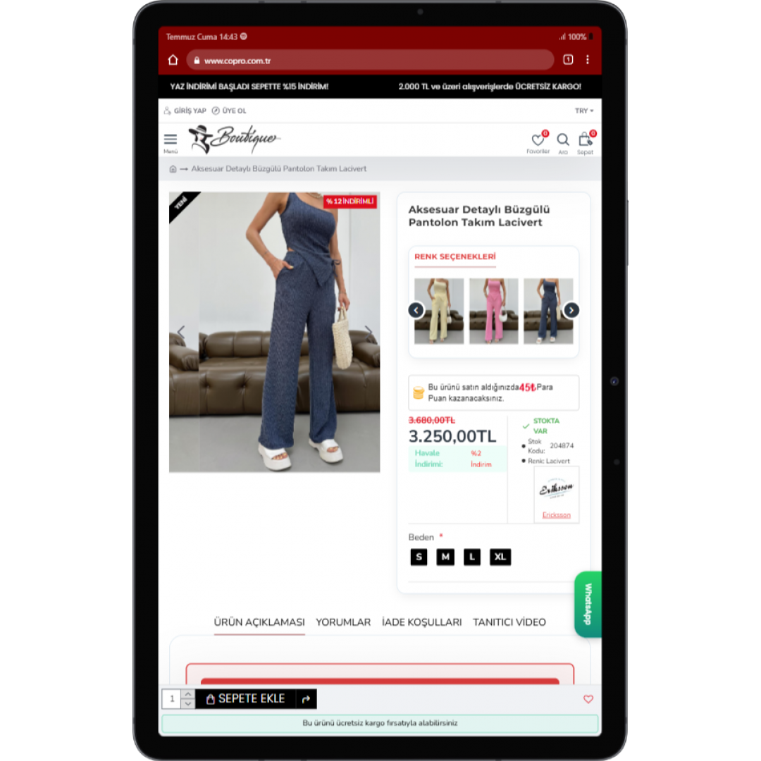  Butik ve Aksesuar E-Ticaret Sitesi