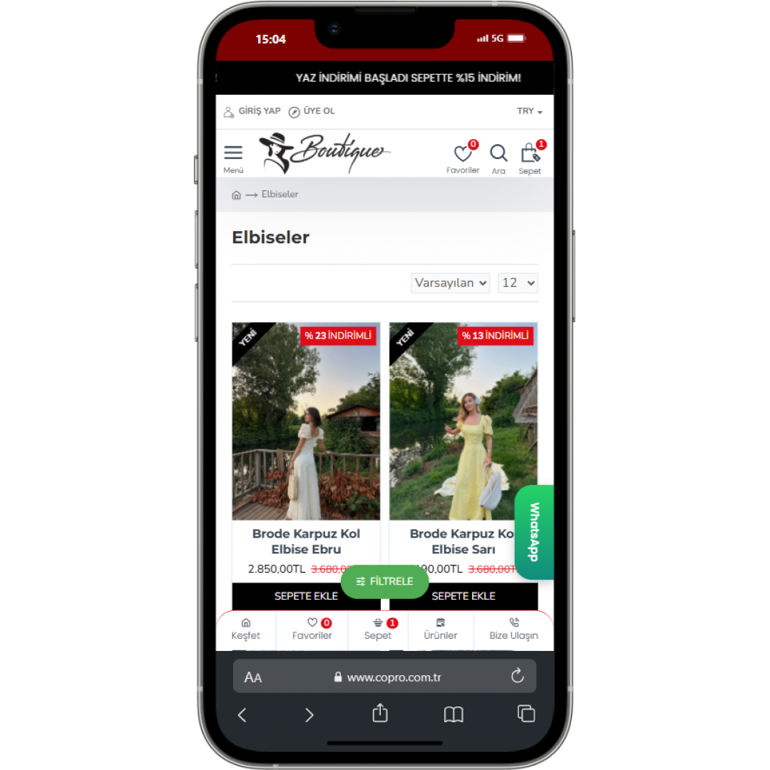  Butik ve Aksesuar E-Ticaret Sitesi