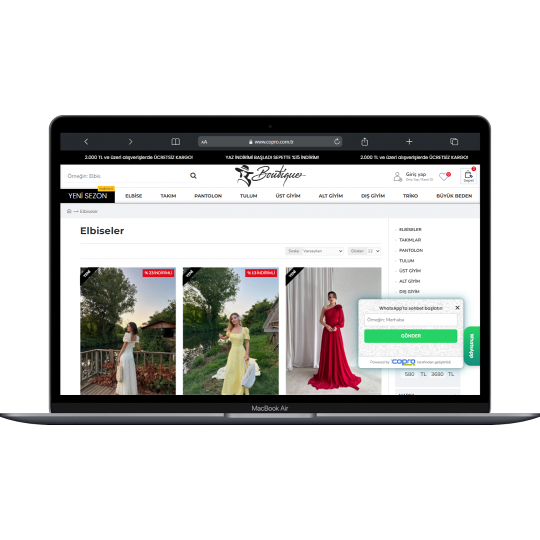  Butik ve Aksesuar E-Ticaret Sitesi