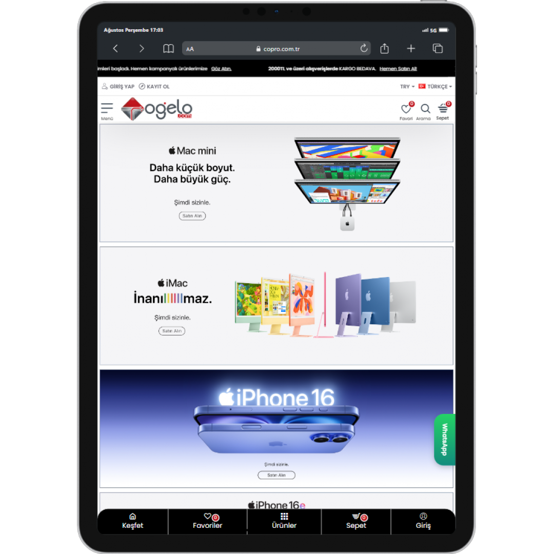Teknoloji Ürünleri E-Ticaret Sitesi